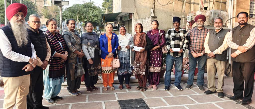 Upkar Society supports four families whose houses were damaged by rains in the area